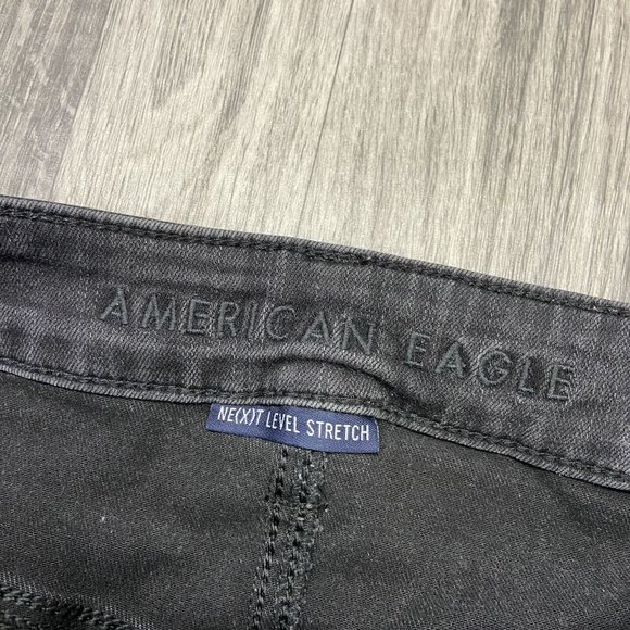 AMERICAN EAGLE Hi-Rise Jegging Skinny Leg Black Denim Jeans Women's Size 6 Short - Picture 7 of 13